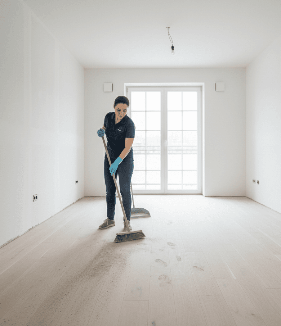 Profesional de limpieza de final de obra