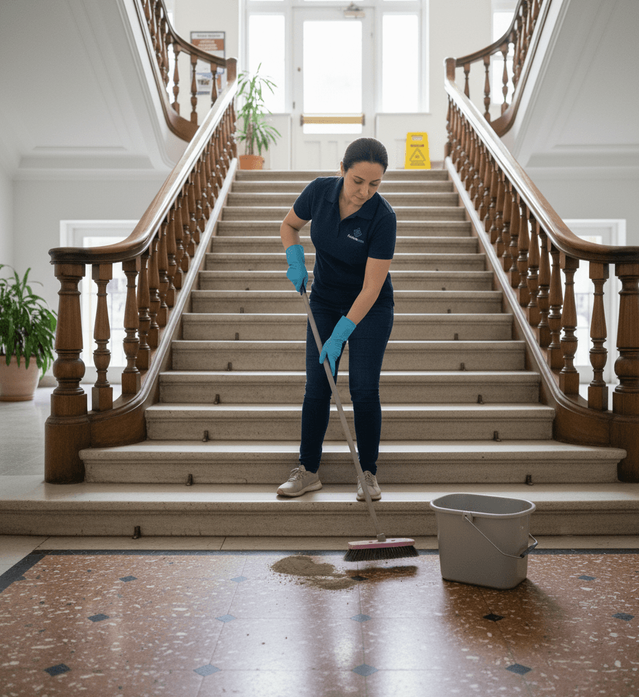 Profesional de limpieza de comunidades y escaleras