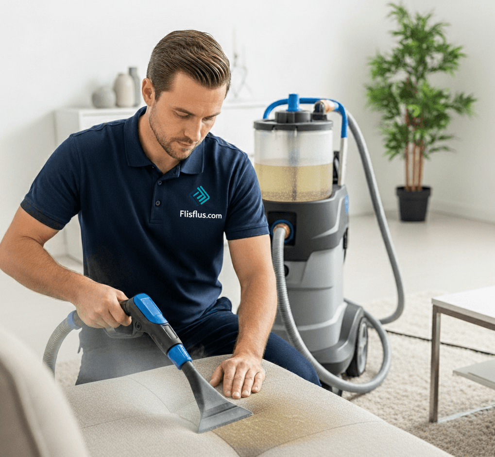 Profesional de limpieza de tapicerías